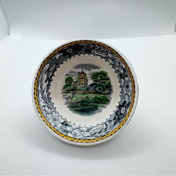 Vintage 1950s Wood and Sons, England Woodland pattern Ironstone trinket Bowl - Picture 3 of 12